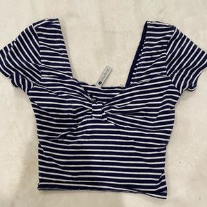 Stripped Blue and White Crop top